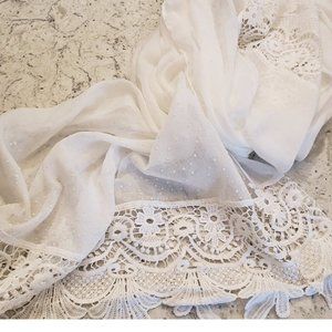 NWT White Lacy Scarf